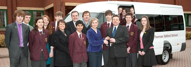 A photograph of the School Minibus