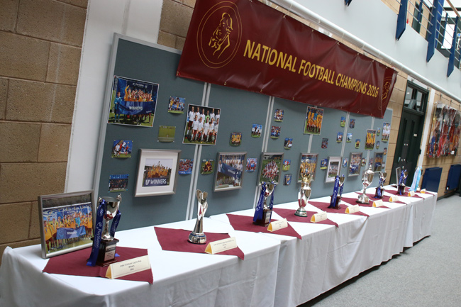 Football Trophies on display