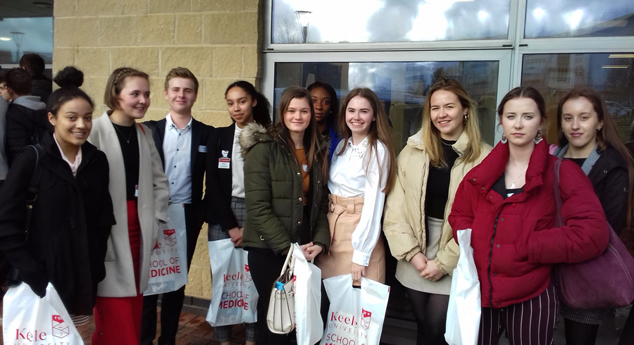 Photo of students at Keele University's Medical School